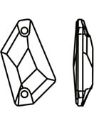 De-Art sew-on stone flat 2 hole 22x13mm Jet