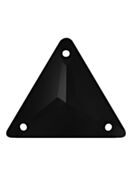 Triangle sew-on stone flat 3 hole 12mm Jet