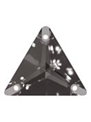 Triangle sew-on stone flat 3 hole 16mm Black Diamond