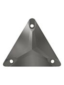 Triangle sew-on stone flat 3 hole 16mm Jet Hematite