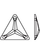 Triangle sew-on stone flat 3 hole 16mm Light Siam Shimmer