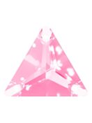 Triangle sew-on stone flat 3 hole 16mm Light Rose
