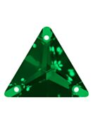Triangle sew-on stone flat 3 hole 16mm Emerald