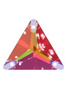 Triangle sew-on stone flat 3 hole 22mm Crystal Vitrail Medium