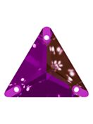 Triangle sew-on stone flat 3 hole 22mm Amethyst