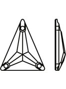 Slim Triangle sew-on stone flat 3 hole 21x18mm Black Diamond