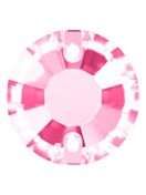 Rose sew-on stone flat 2 hole 8mm Light Rose