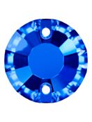 Rose sew-on stone flat 2 hole 8mm Capri Blue