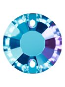 Rose sew-on stone flat 2 hole 8mm Dark Aquamarine