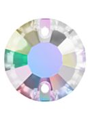 Rose sew-on stone flat 2 hole 10mm Crystal AB