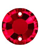 Rose sew-on stone flat 2 hole 10mm Light Siam