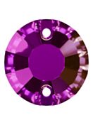 Rose sew-on stone flat 2 hole 10mm Amethyst