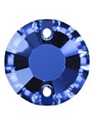 Rose sew-on stone flat 2 hole 10mm Sapphire