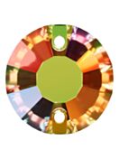 Rose sew-on stone flat 2 hole 12mm Crystal Vitrail Medium