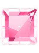 Square sew-on stone flat 1 hole 8mm Light Rose