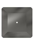 Square sew-on stone flat 1 hole 12mm Jet Hematite