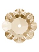 Flower sew-on stone flat 1 hole 6mm Crystal Golden Shadow