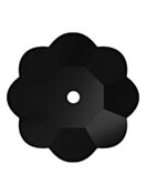 Flower sew-on stone flat 1 hole 8mm Jet