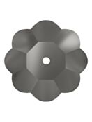 Flower sew-on stone flat 1 hole 12mm Jet Hematite