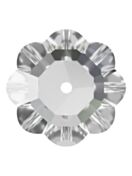 Flower sew-on stone flat 1 hole 14mm Crystal
