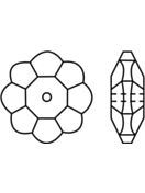 Flower sew-on stone flat 1 hole 14mm Black Diamond