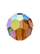 Regular Cut Crystal Bead 6mm Smoked Topaz AB