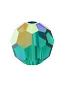 Regular Cut Crystal Bead 6mm Emerald AB