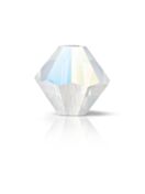 Bicone Crystal Bead 4mm White Opal AB 2x