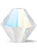Bicone Crystal Bead 5mm White Opal Glitter