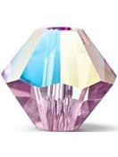 Bicone Crystal Bead 6mm Light Amethyst Glitter