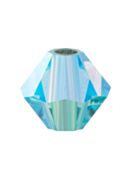 Bicone Crystal Bead 6mm Aqua Bohemica AB 2x