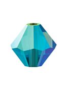 Bicone Crystal Bead 6mm Indicolite AB 2x