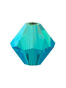 Bicone Crystal Bead 6mm Blue Zircon AB 2x