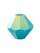 Bicone Crystal Bead 6mm Turquoise AB 2x