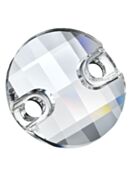 Chessboard Circle sew-on stone 2 hole 14mm Crystal F
