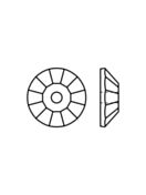 VIVA Loch Rose sew-on stone 1 hole 4mm Jet Hematite