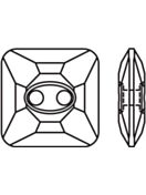 Square Crystal Square Button 12mm Crystal Satin