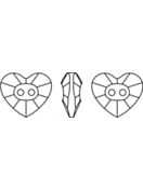 Heart Button 2 hole 16x14mm Crystal