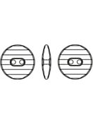 Curved Round Button 2 Hole 10mm Crystal