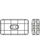 Chessboard Round Button 2 hole 30x16mm Crystal Satin