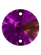 Rivoli sew-on stone flat 2 hole 12mm Amethyst