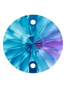 Rivoli sew-on stone flat 2 hole 16mm Dark Aquamarine