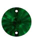Rivoli sew-on stone flat 2 hole 16mm Emerald