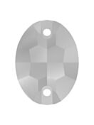 Oval sew-on stone flat 2 hole 10x7mm Crystal Comet Argent Light