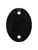 Oval sew-on stone flat 2 hole 10x7mm Jet
