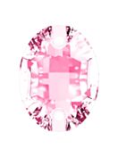 Oval sew-on stone flat 2 hole 10x7mm Light Rose