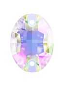 Oval sew-on stone flat 2 hole 14x10mm Crystal AB