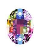 Oval sew-on stone flat 2 hole 14x10mm Crystal Vitrail Medium