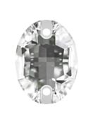 Oval sew-on stone flat 2 hole 16x11mm Crystal