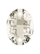 Oval sew-on stone flat 2 hole 16x11mm Crystal Moonlight